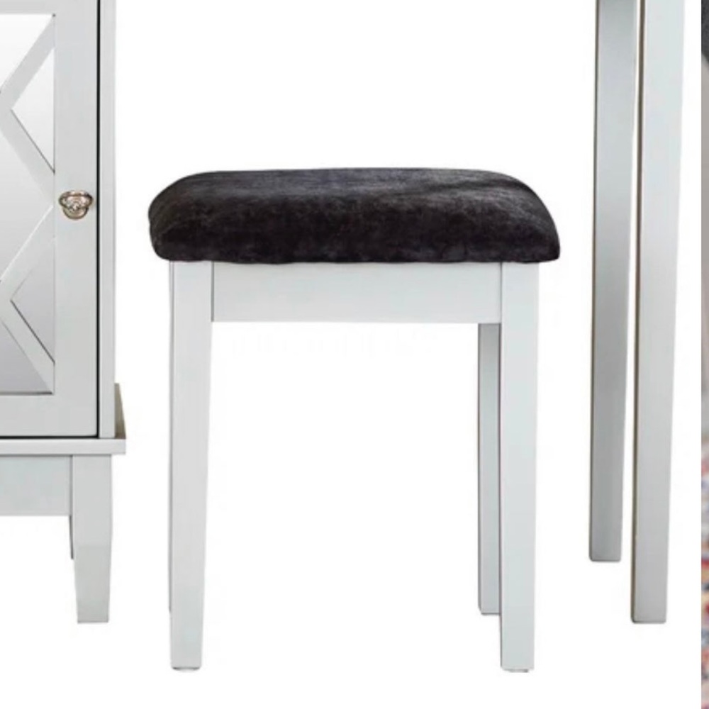Gray Vanity Stool